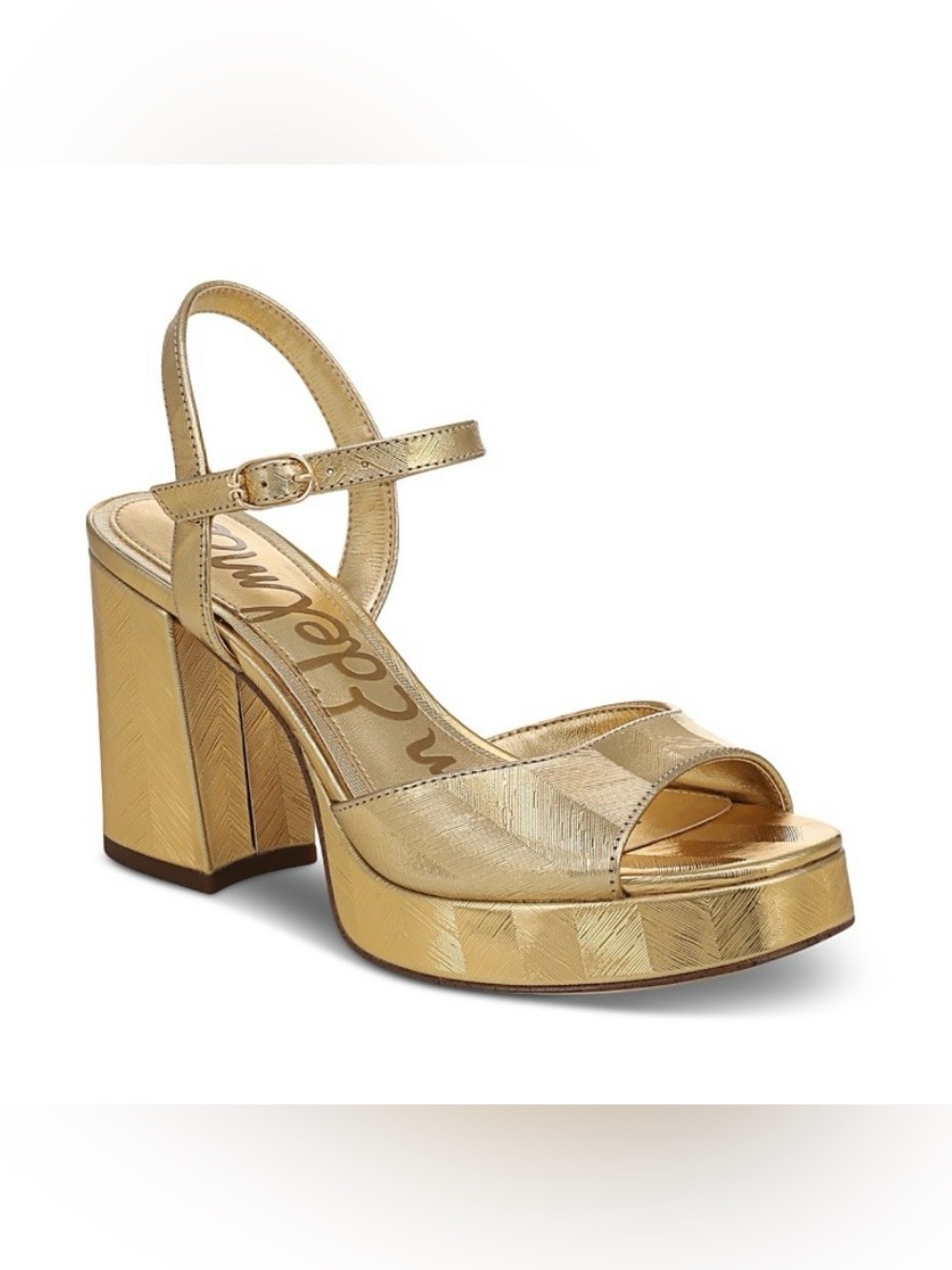 NWT! Gold Platform Block Heel Sandals